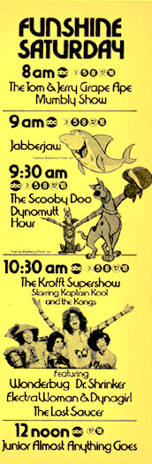 Saturday Morning TV shows 1976