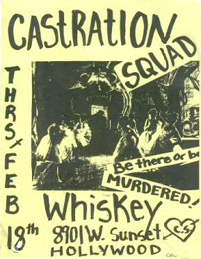 castration squad flyer / whiskey in hollywood