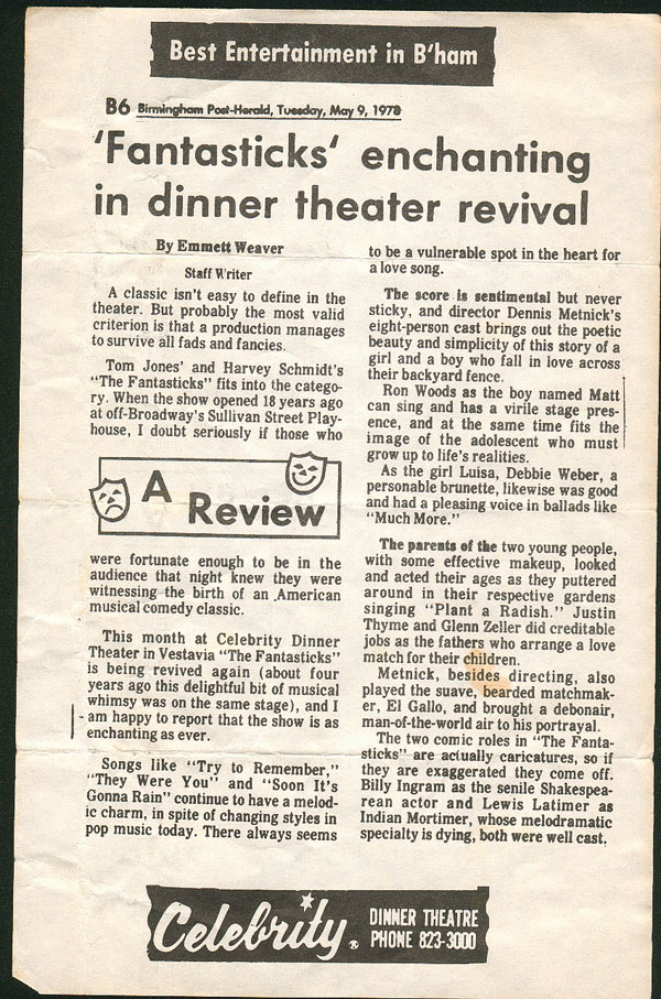 Clebrity Dinner Theater / Birmingham Alabama