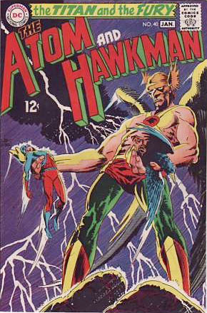 The Atom & Hawkman comic book cover by joe kubert