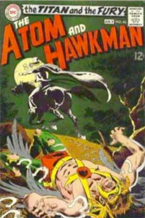 The Atom & Hawkman comic book cover by joe kubert