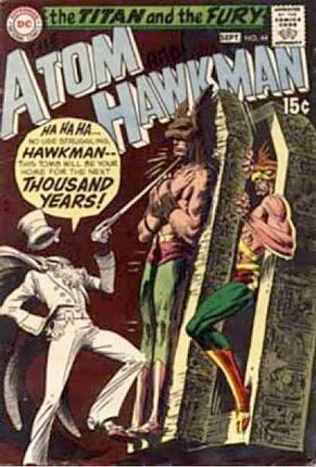 The Atom & Hawkman comic book cover by joe kubert