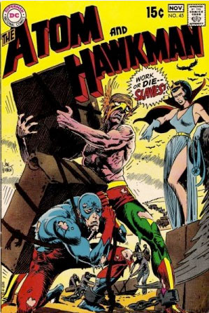 The Atom & Hawkman comic book cover by joe kubert