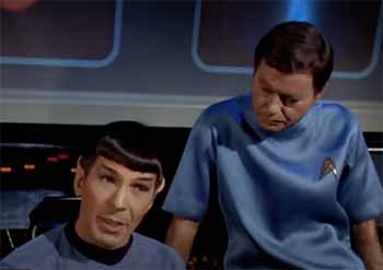 Leonard Nimoy as Mr. Spock with Deforrest Kelley