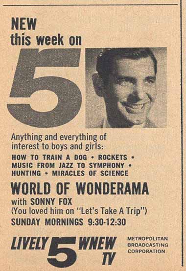 Sonny Fox Advertisement for Wonderama