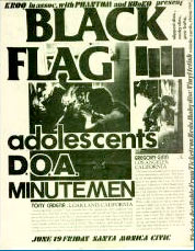 Black Flag punk flyer